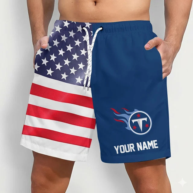 LIMITED EDITION - NEW CUSTOMIZED NFL31 TST TENNESSEE TITANS SHORT PANTS
