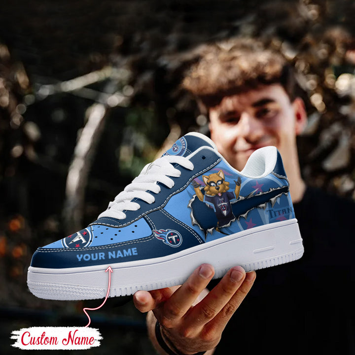 LIMITED EDITION - NEW CUSTOMIZED NFL31 TST TENNESSEE TITANS AF1 SNEAKERS