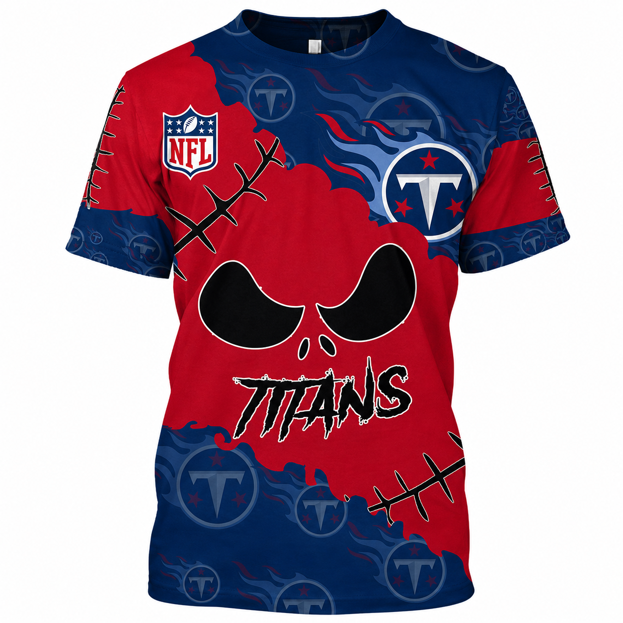LIMITED EDITION - NEW CUSTOMIZED NFL31 TST TENNESSEE TITANS HALLOWEEN SKULL APPAREL FOR FANS