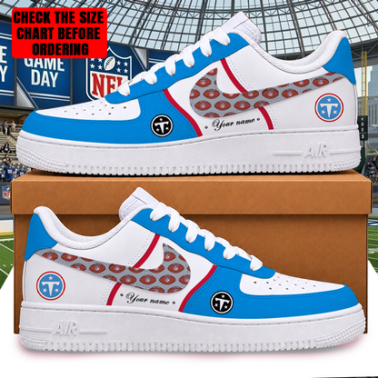 LIMITED EDITION - NEW CUSTOMIZED NFL31 TST TENNESSEE TITANS AF1 SHOES
