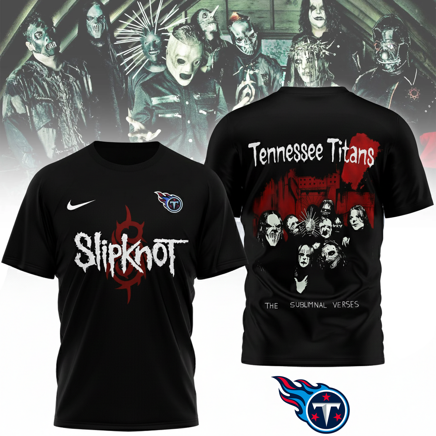 LIMITED EDITION - NEW CUSTOMIZED NFL31 TST TENNESSEE TITANS SLIPKNOT 3D SHIRT