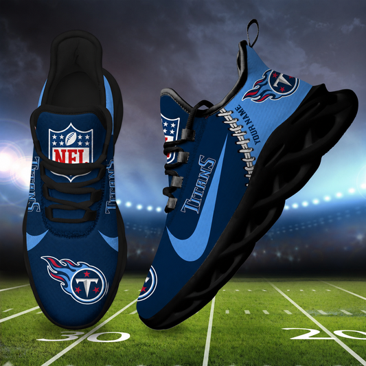 LIMITED EDITION - NEW CUSTOMIZED NFL31 TST TENNESSEE TITANS UNISEX MAX SOUL SHOES