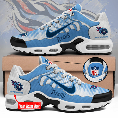 LIMITED EDITION - NEW CUSTOMIZED NFL31 TST TENNESSEE TITANS UNISEX AIR MAX PLUS SNEAKERS