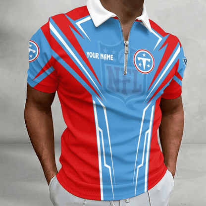 [SPECIAL OFFER] NEW CUSTOMIZED NFL31 TST TENNESSEE TITANS ZIP POLO SHIRT