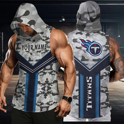 LIMITED EDITION - NEW CUSTOMIZED NFL31 TST TENNESSEE TITANS HOODED TANK TOP