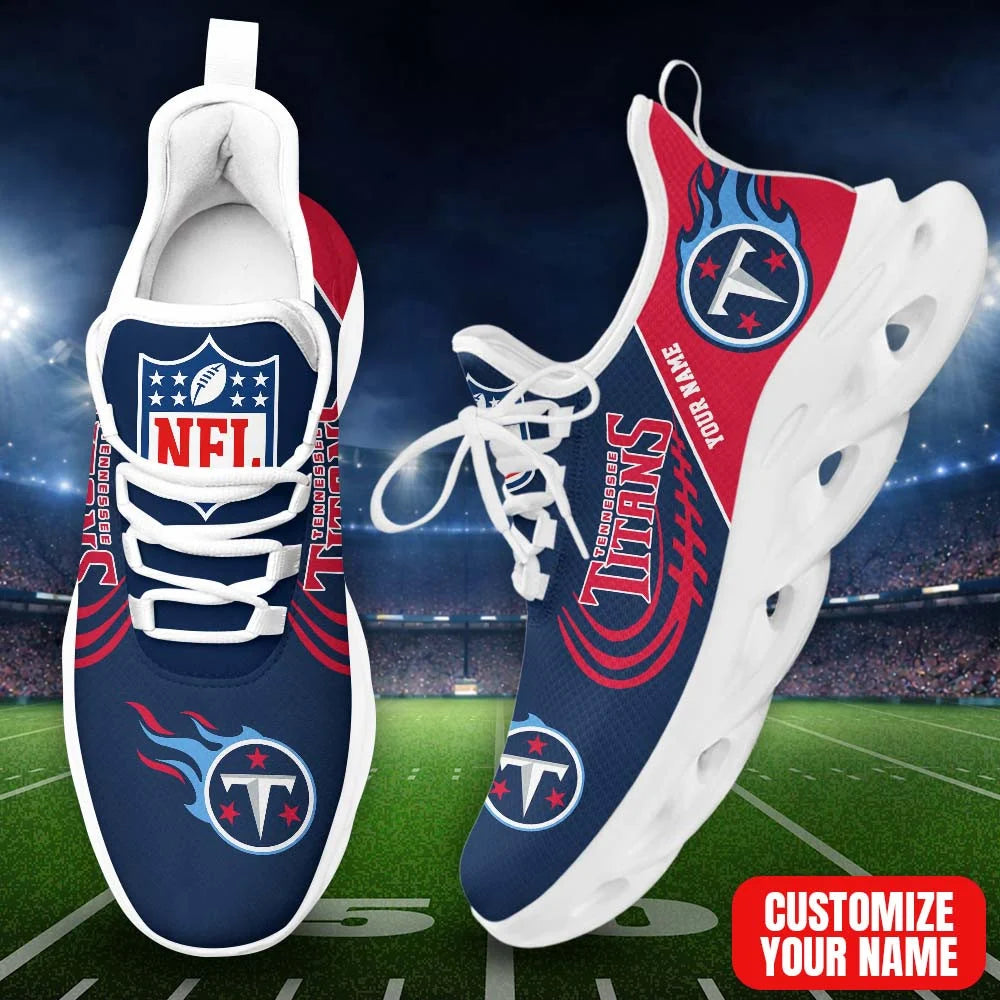 LIMITED EDITION - NEW CUSTOMIZED NFL31 TST TN TITANS PREMIUM CLUNKY SNEAKERS