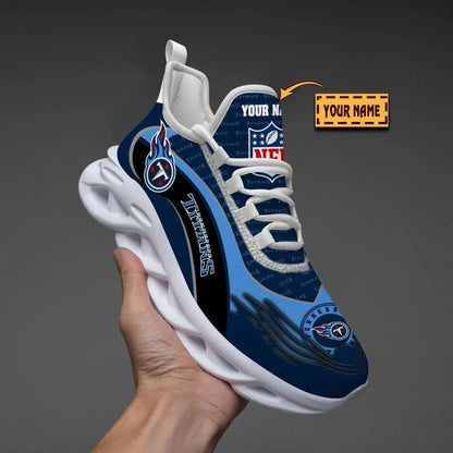 LIMITED EDITION - NEW CUSTOMIZED NFL31 TST TENNESSEE TITANS UNISEX MAX SOUL SHOES