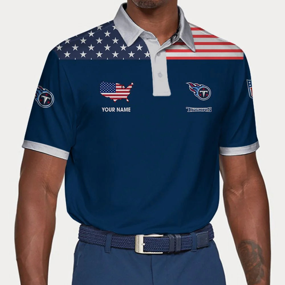LIMITED EDITION - NEW CUSTOMIZED NFL31 TST TENNESSEE TITANS POLO SHIRT