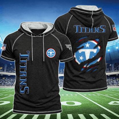 [SPECIAL OFFER] NEW CUSTOMIZED NFL31 TST TENNESSEE TITANS SHORT SLEEVE HOODIE