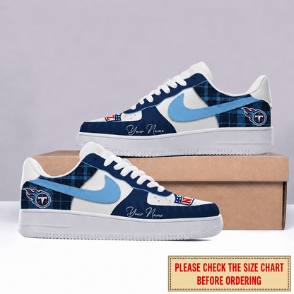 LIMITED EDITION - NEW CUSTOMIZED NFL31 TST TENNESSEE TITANS AF1 SHOES