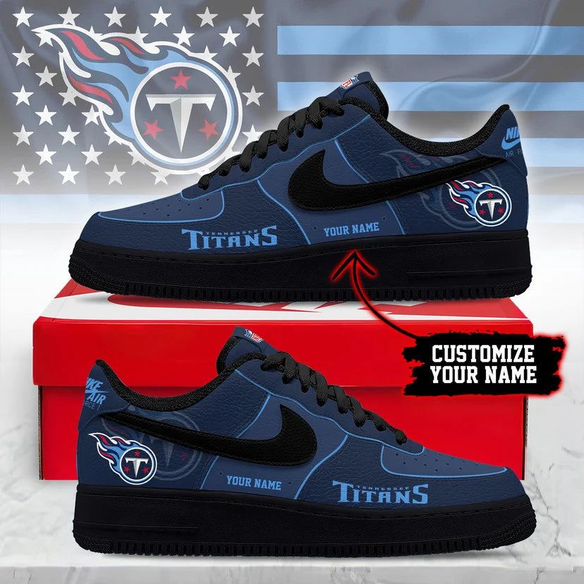 LIMITED EDITION - NEW CUSTOMIZED NFL31 TST TN TITANS AF1 SNEAKERS