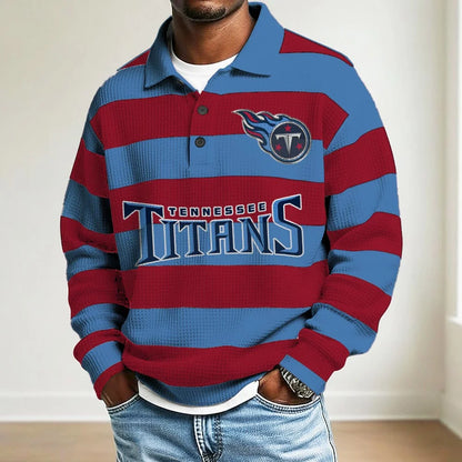 LIMITED EDITION - NEW CUSTOMIZED NFL31 TN TITANS MEN LONG SLEEVE POLO SHIRT