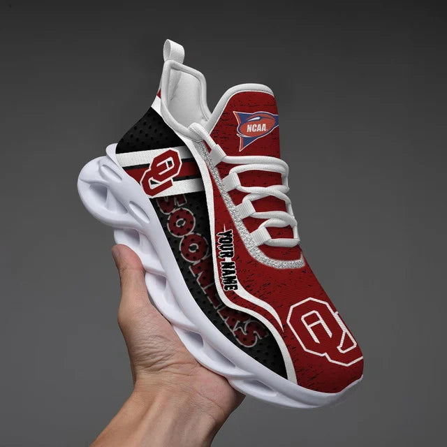 EXCLUSIVE EDITION - NEW CUSTOMIZED NCAA FBS31 OUS OKLAHOMA SOONERS CLUNKY SNEAKERS