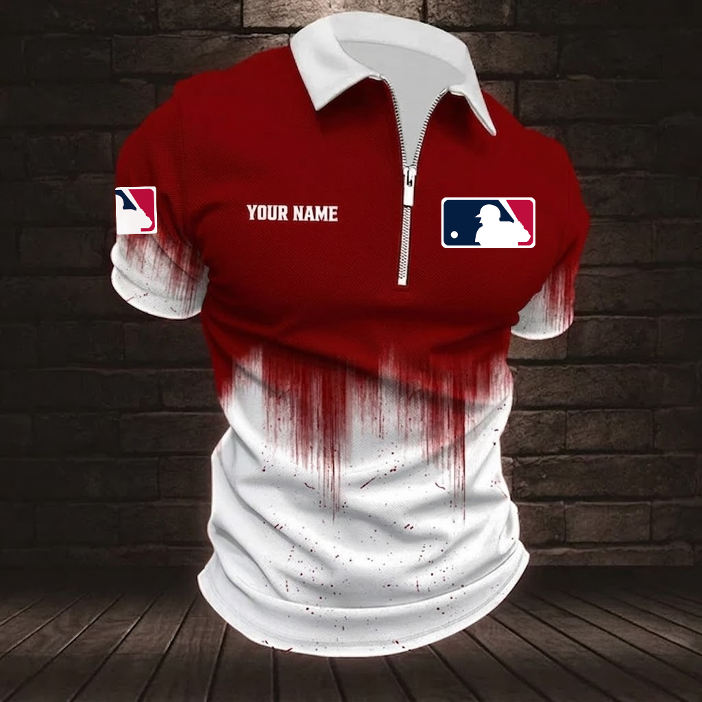 [FLASH SALE] NEW CUSTOMIZED MLB31 MAJOR LEAGUE BASEBALL ZIP POLO SHIRT