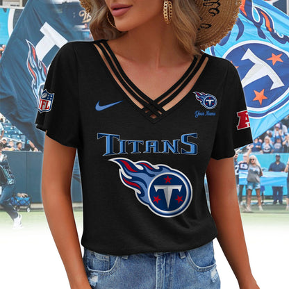 [SPECIAL OFFER] NEW CUSTOMIZED NFL31 TST TENNESSEE TITANS V-NECK SHIRT