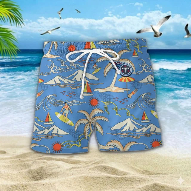 VIRAL EDITION  - NEW CUSTOMIZED NFL31 TST TENNESSEE TITANS UNISEX INDEPENDENCE DAY HAWAIIAN SHIRT & SHORTS SET