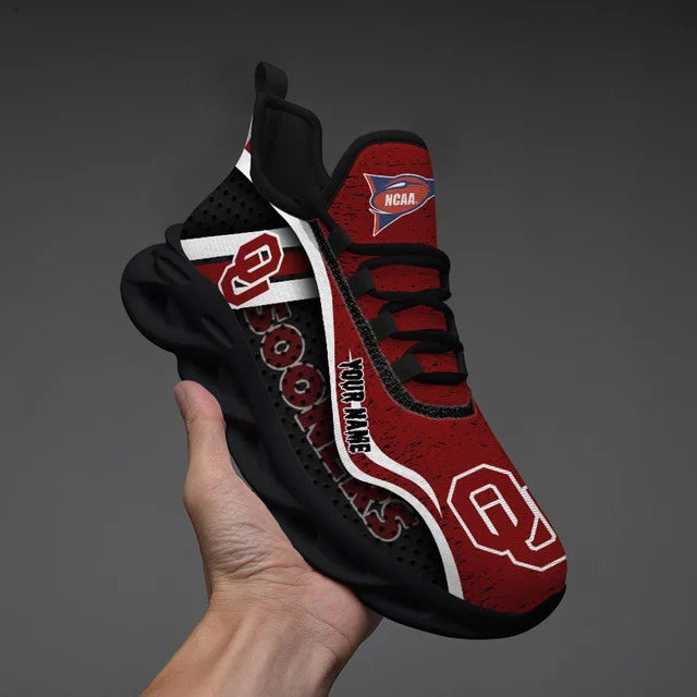 EXCLUSIVE EDITION - NEW CUSTOMIZED NCAA FBS31 OUS OKLAHOMA SOONERS CLUNKY SNEAKERS