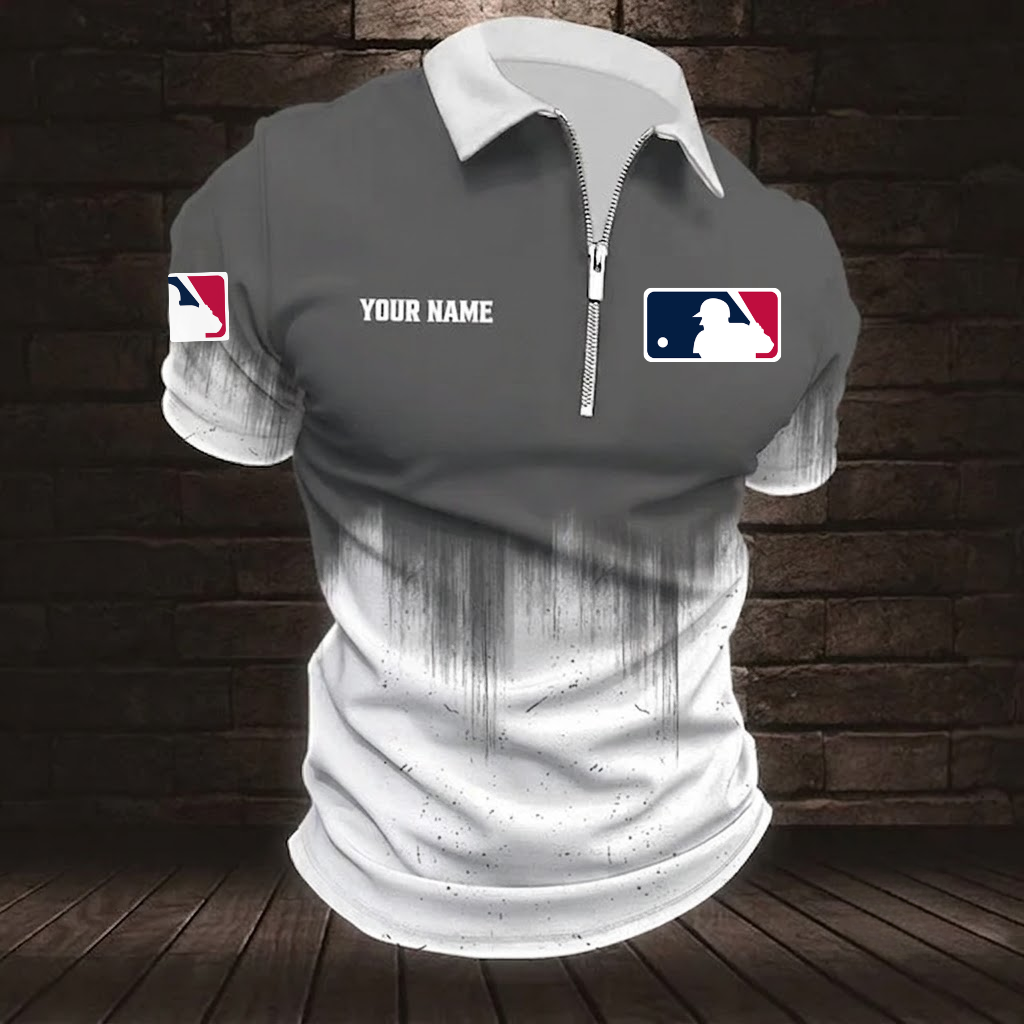 [FLASH SALE] NEW CUSTOMIZED MLB31 MAJOR LEAGUE BASEBALL ZIP POLO SHIRT