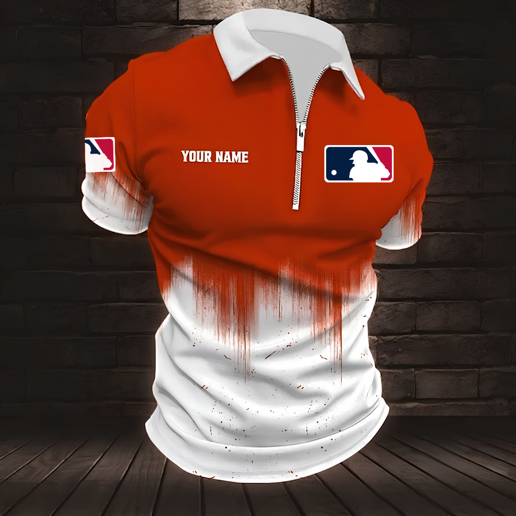 [FLASH SALE] NEW CUSTOMIZED MLB31 MAJOR LEAGUE BASEBALL ZIP POLO SHIRT