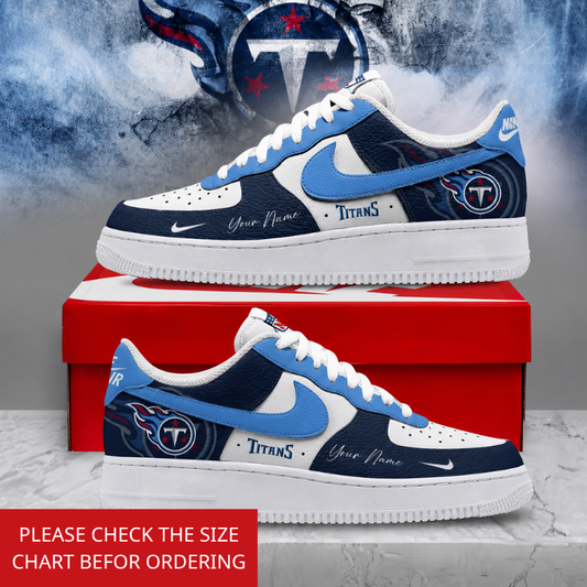 LIMITED EDITION - NEW CUSTOMIZED NFL31 TST TENNESSEE TITANS AF1 SHOES