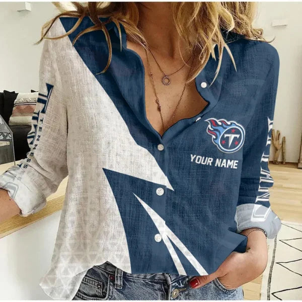 [SPECIAL OFFER] NEW CUSTOMIZED NFL31 TST TENNESSEE TITANS WOMEN CASUAL SHIRT