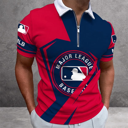 [FLASH SALE] NEW CUSTOMIZED MLB31 MAJOR LEAGUE BASEBALL ZIP POLO SHIRT