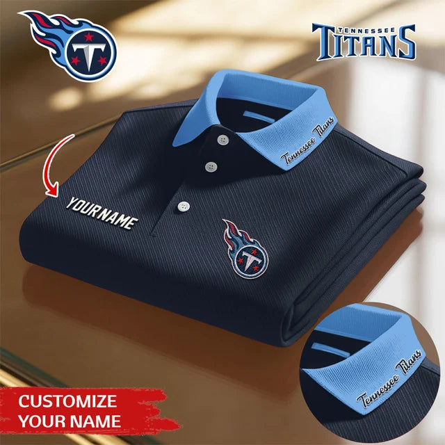 LIMITED EDITION - NEW CUSTOMIZED NFL31 TST TENNESSEE TITANS POLO SHIRT