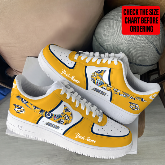 LIMITED EDITION - NEW CUSTOMIZED NHL31 NVP NASHVILLE PREDATORS AF1 SHOES