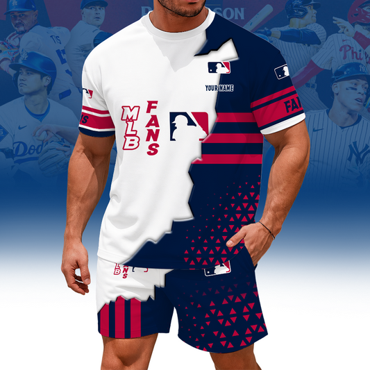 LIMITED EDITION - NEW CUSTOMIZED MLB31 MAJOR LEAGUE BASEBALL UNISEX T-SHIRT & SHORTS SET