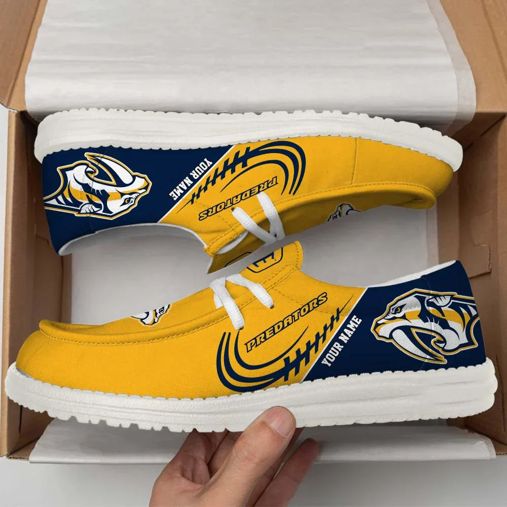 [SUPER SALE] NEW CUSTOMIZED NHL31 NVP NASHVILLE PREDATORS PREMIUM LOAFER SHOES