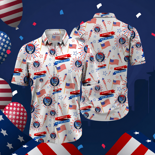 LIMITED EDITION - NEW CUSTOMIZED NFL31 TST TENNESSEE TITANS PATRIOTIC 250 USA HAWAIIAN SHIRT