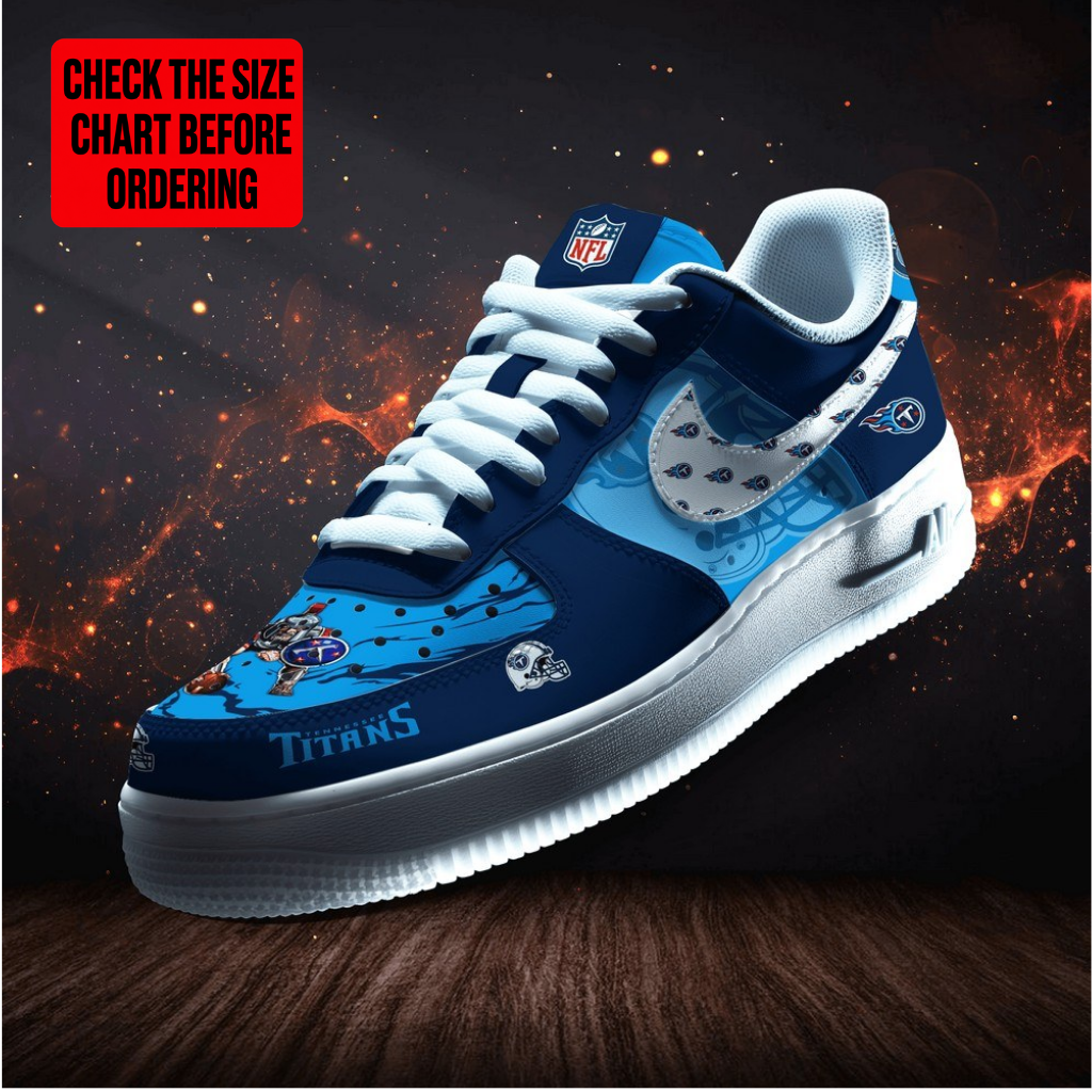 LIMITED EDITION - NEW CUSTOMIZED NFL31 TST TENNESSEE TITANS AF1 SHOES