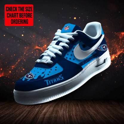 LIMITED EDITION - NEW CUSTOMIZED NFL31 TST TENNESSEE TITANS AF1 SNEAKERS
