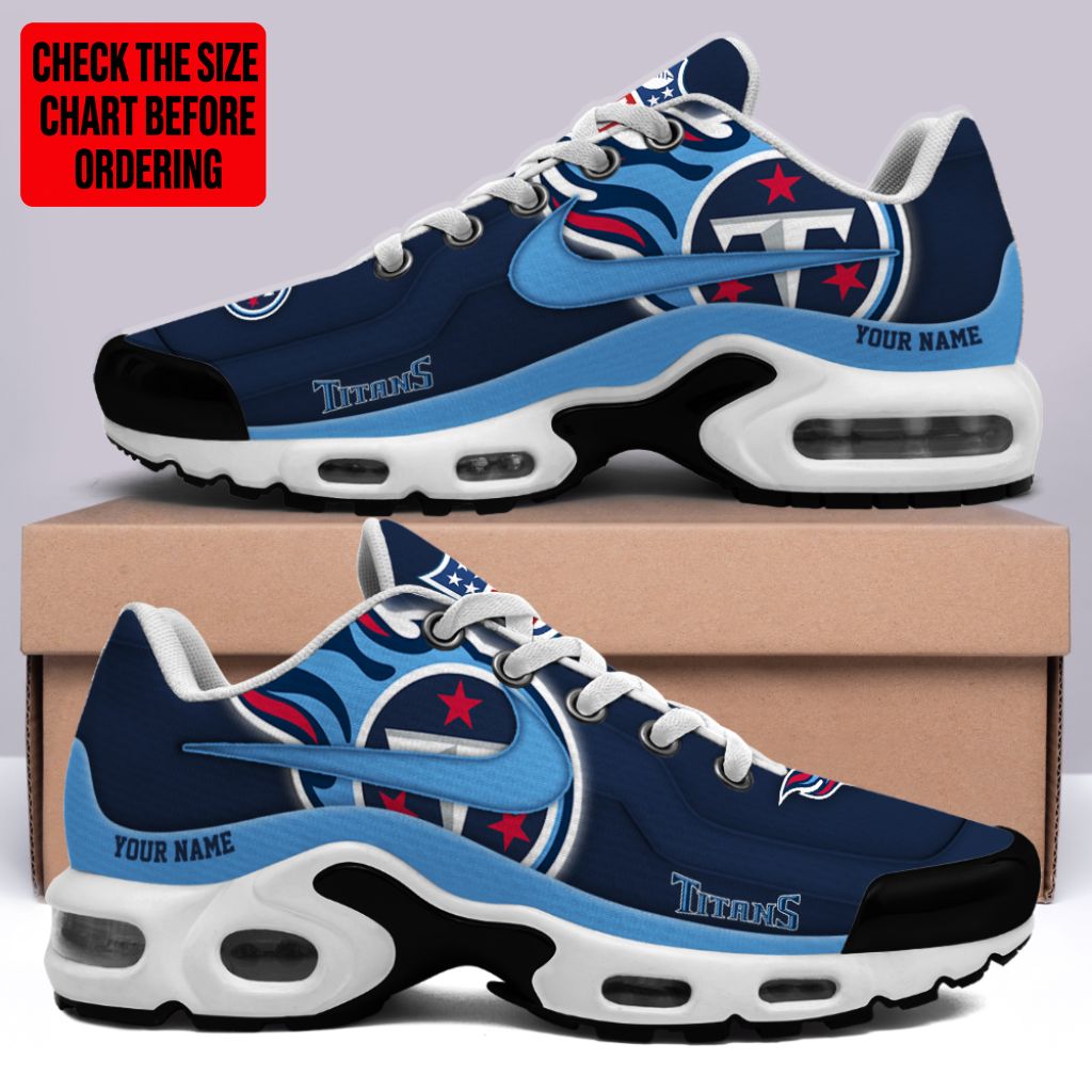 LIMITED EDITION - NEW CUSTOMIZED NFL31 TST TENNESSEE TITANS AIR MAX PLUS SNEAKERS