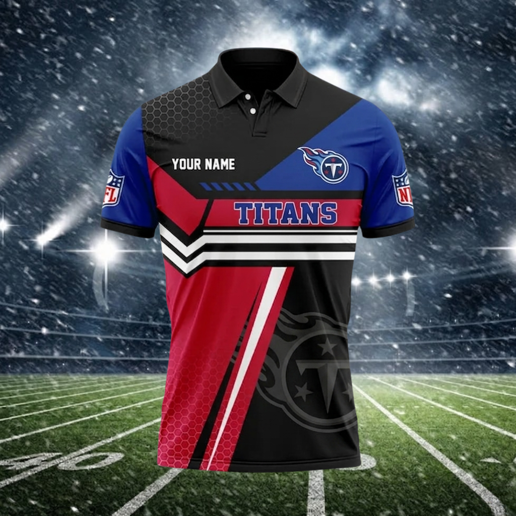 LIMITED EDITION - NEW CUSTOMIZED NFL31 TST TENNESSEE TITANS POLO SHIRT
