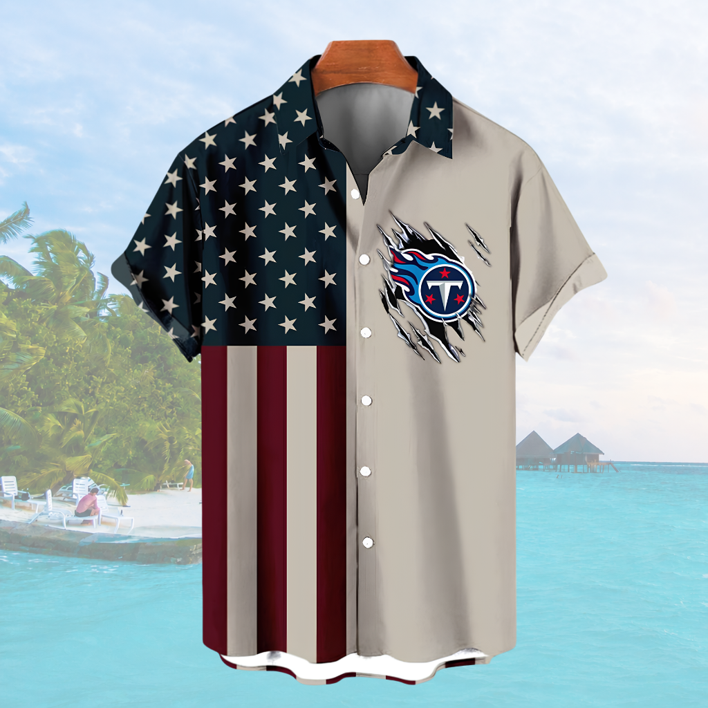 LIMITED EDITION - NEW CUSTOMIZED NFL31 TST TENNESSEE TITANS PATRIOTIC 250 USA HAWAIIAN SHIRT