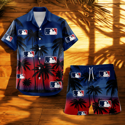 LIMITED EDITION - NEW CUSTOMIZED MLB31 MAJOR LEAGUE BASEBALL UNISEX HAWAIIAN SHIRT & SHORTS SET