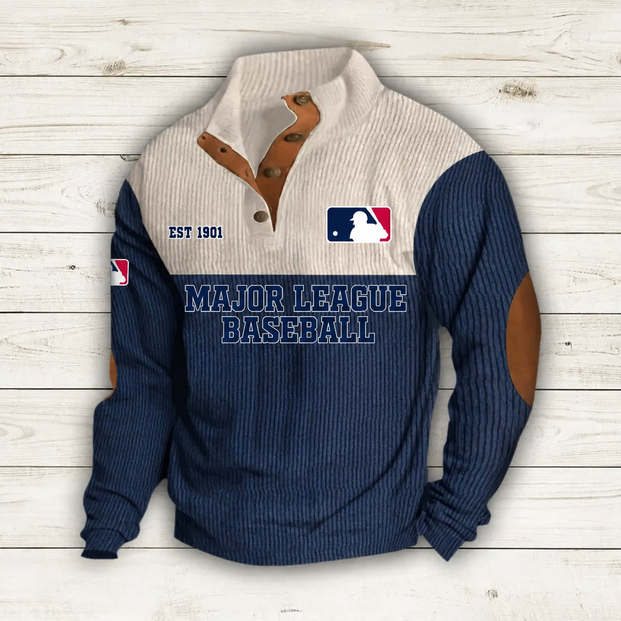 [FLASH SALE] NEW CUSTOMIZED MLB31 MAJOR LEAGUE BASEBALL BUTTON SWEATSHIRTS STAND COLLAR