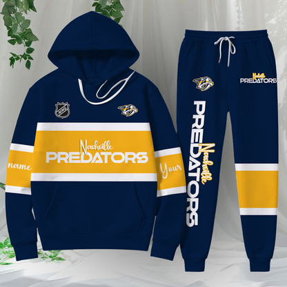 LIMITED EDITION - NEW CUSTOMIZED NHL31 NVP NASHVILLE PREDATORS HOODIE & SWEATPANTS SET
