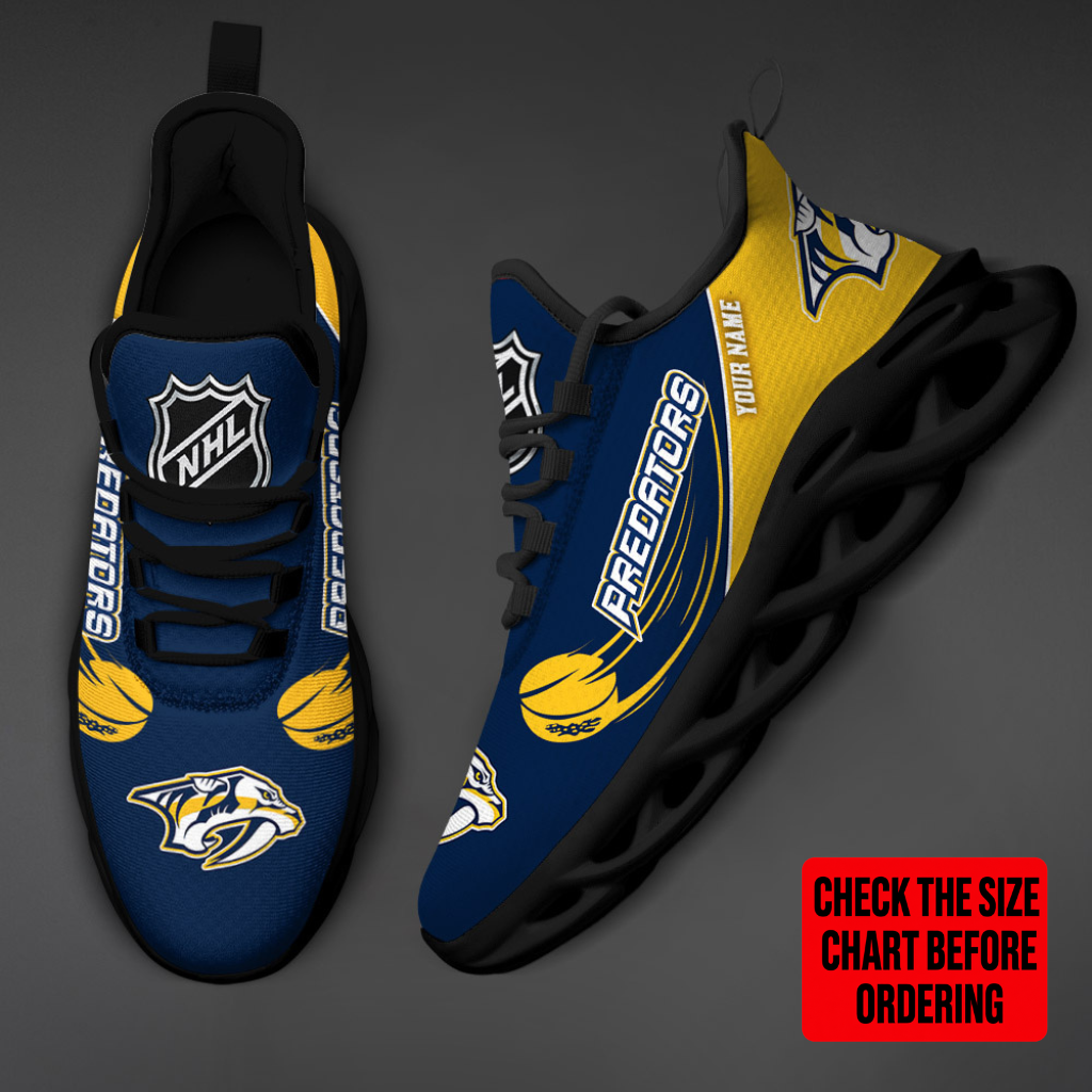 LIMITED EDITION - NEW CUSTOMIZED NHL31 NVP NASHVILLE PREDATORS CLUNKY SNEAKERS