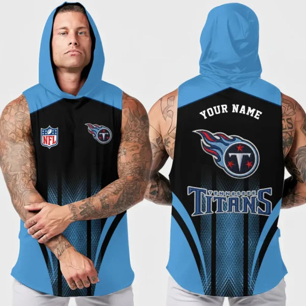 [SPECIAL OFFER] NEW CUSTOMIZED NFL31 TST TENNESSEE TITANS HOODED TANK TOP