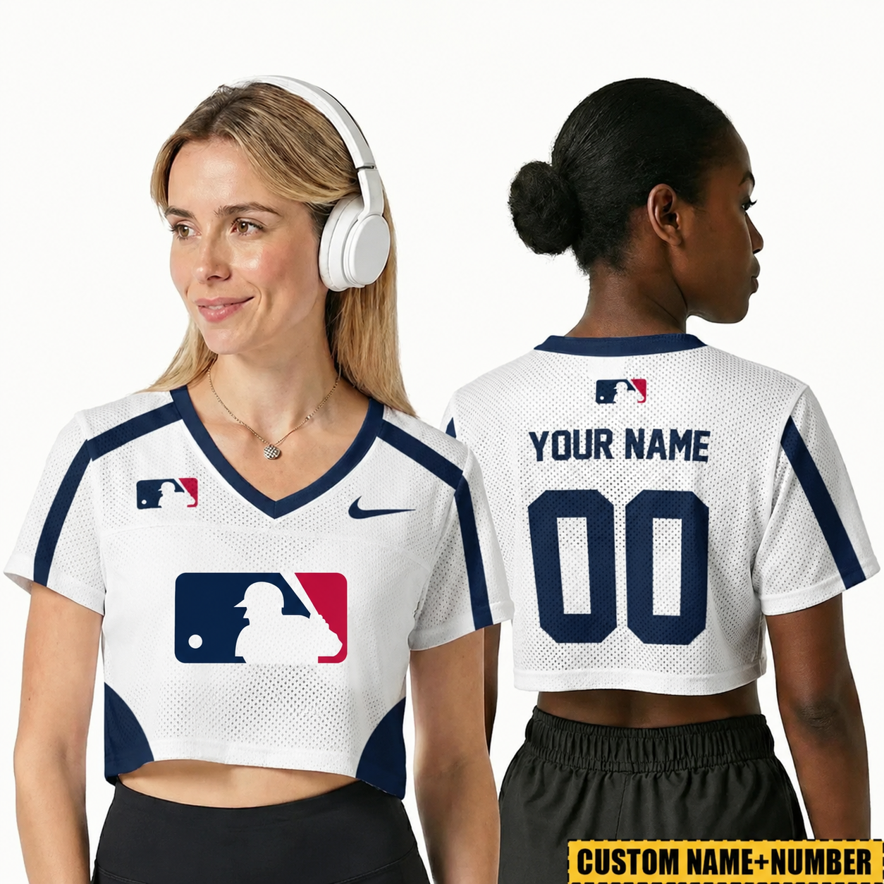 [FLASH SALE] NEW CUSTOMIZED MLB31 MAJOR LEAGUE BASEBALL V-NECK JERSEY CROP TOP