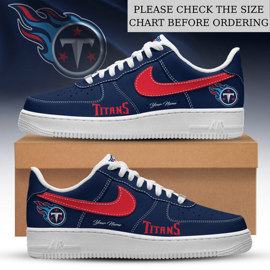 LIMITED EDITION - NEW CUSTOMIZED NFL31 TST TENNESSEE TITANS AF1 SHOES