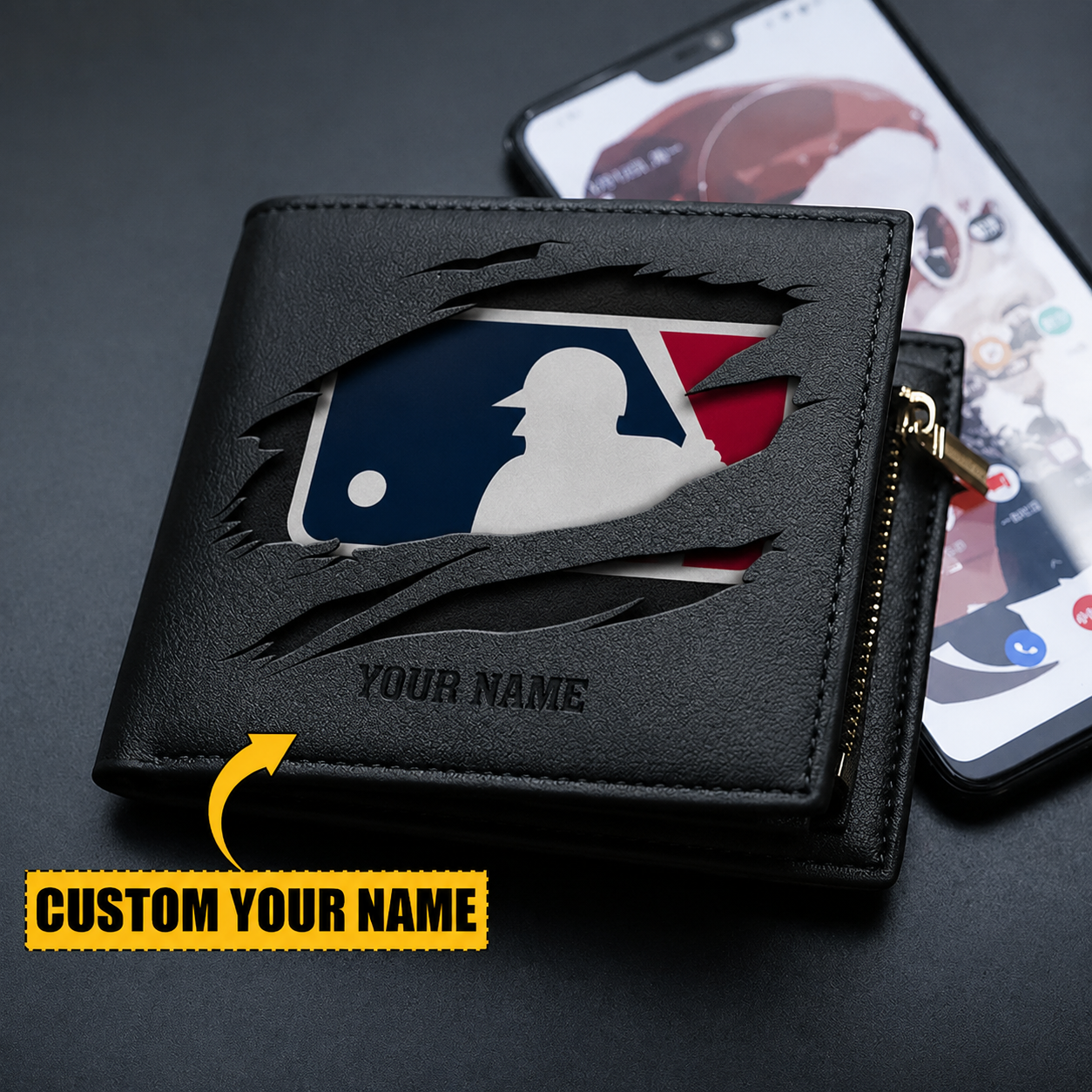 LIMITED EDITION - NEW CUSTOMIZED MLB31 MAJOR LEAGUE BASEBALL LEATHER WALLET