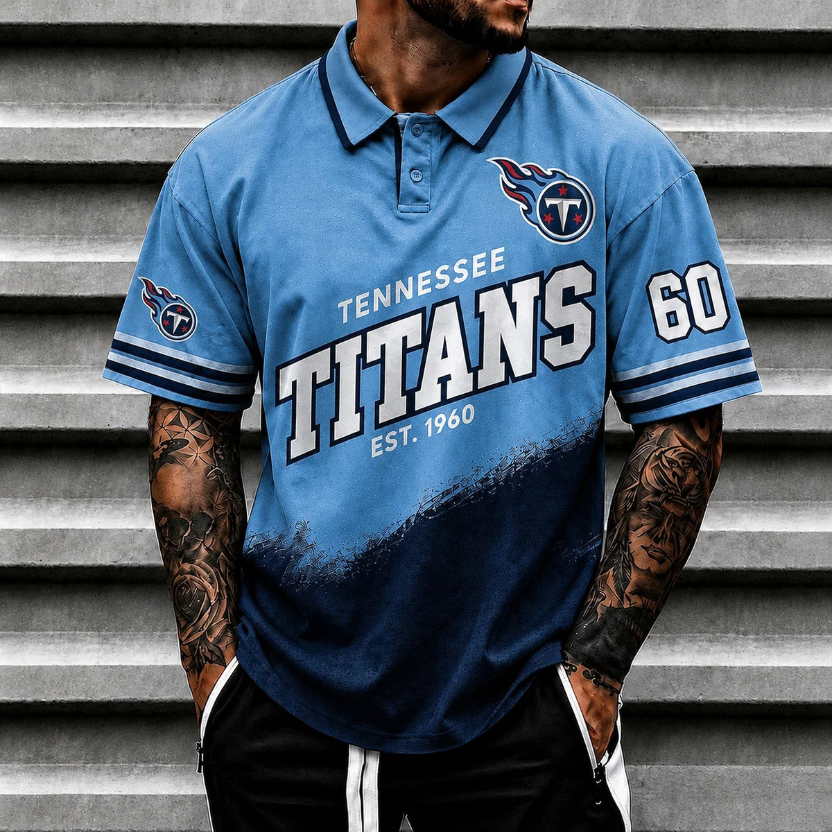 [SPECIAL OFFER] NEW CUSTOMIZED NFL31 TST TENNESSEE TITANS POLO SHIRT