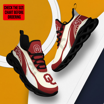 LIMITED EDITION - NEW CUSTOMIZED NCAA FBS31 OUS OKLAHOMA SOONERS CLUNKY SNEAKERS