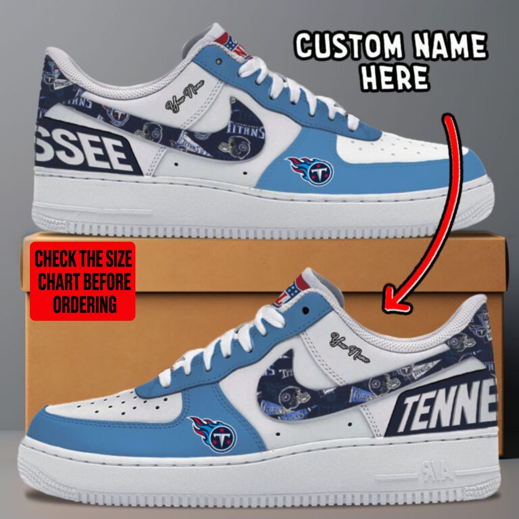 LIMITED EDITION - NEW CUSTOMIZED NFL31 TST TENNESSEE TITANS AF1 SNEAKERS