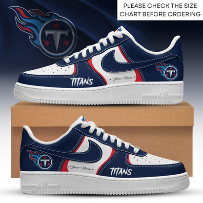 LIMITED EDITION - NEW CUSTOMIZED NFL31 TST TENNESSEE TITANS AF1 SHOES