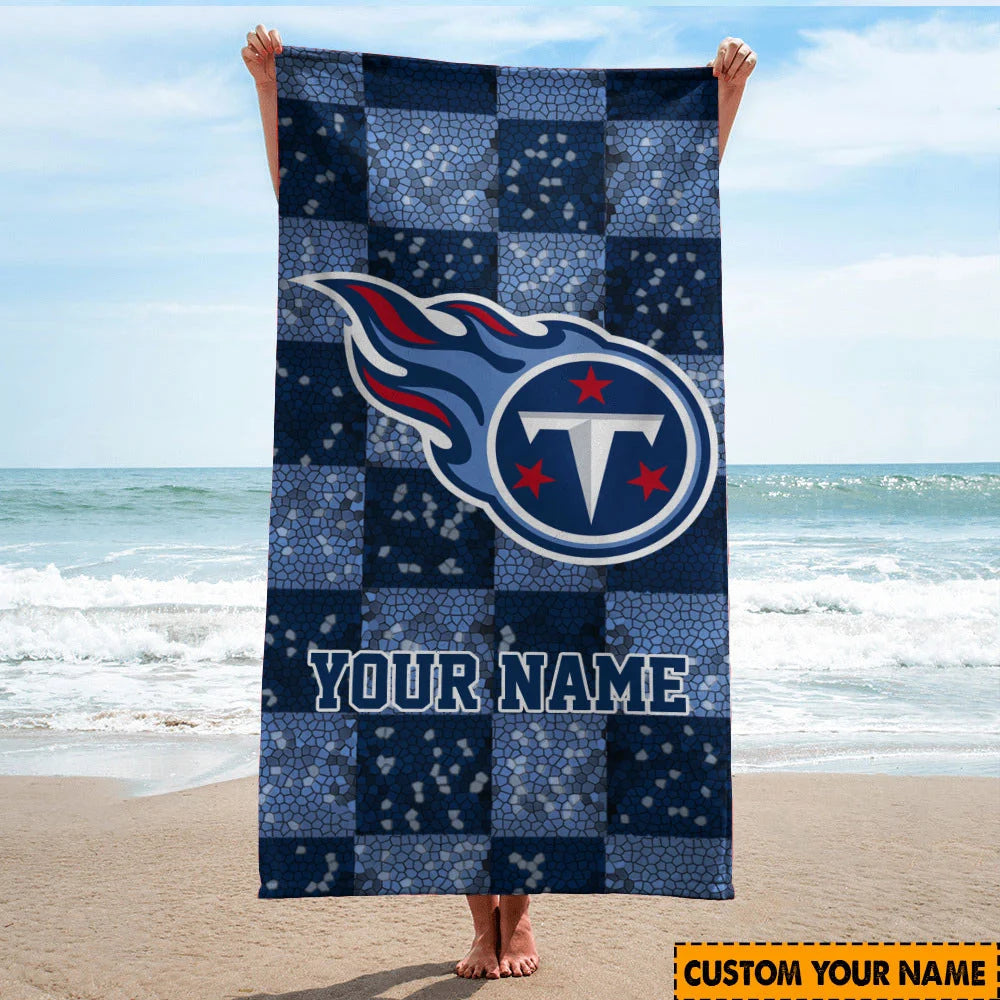 LIMITED EDITION - NEW CUSTOMIZED NFL31 TST TENNESSEE TITANS BEACH TOWEL