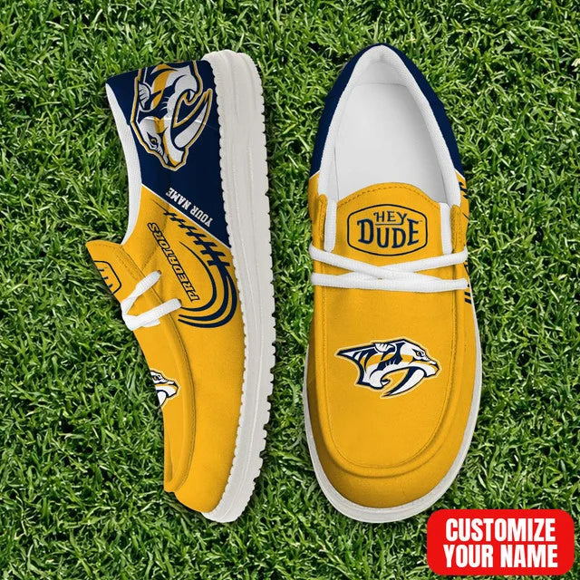 [SUPER SALE] NEW CUSTOMIZED NHL31 NVP NASHVILLE PREDATORS PREMIUM LOAFER SHOES